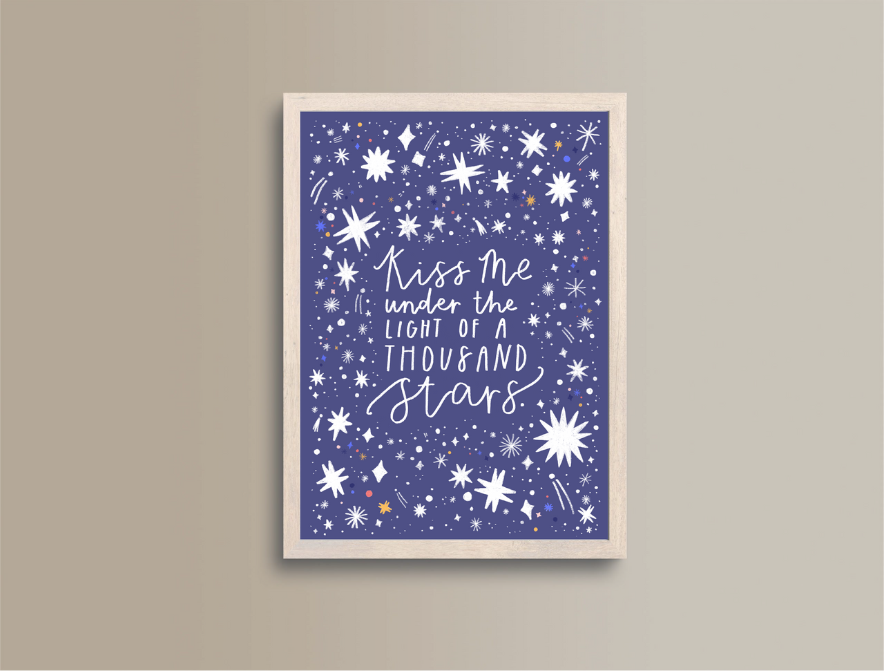 Kiss Me Under The Light Of A Thousand Stars A5 Print