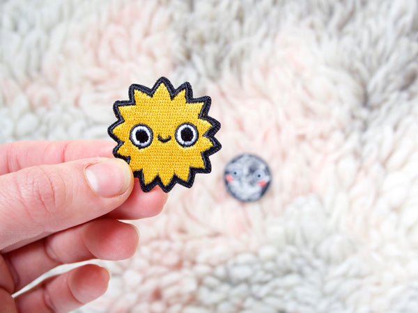 Mini Sun Iron-On Embroidered Patch
